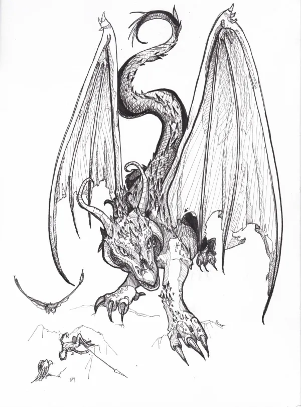 Mab's Drawloween 2024 Dragon