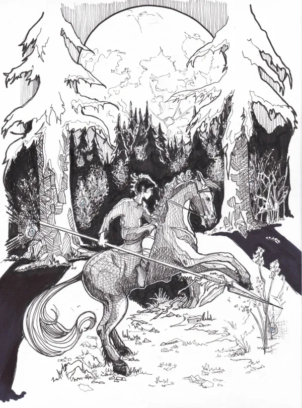 Mab's Drawloween 2024 Moon And Haunted Forest 1